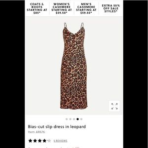 Bias cut slip dress in leopard
